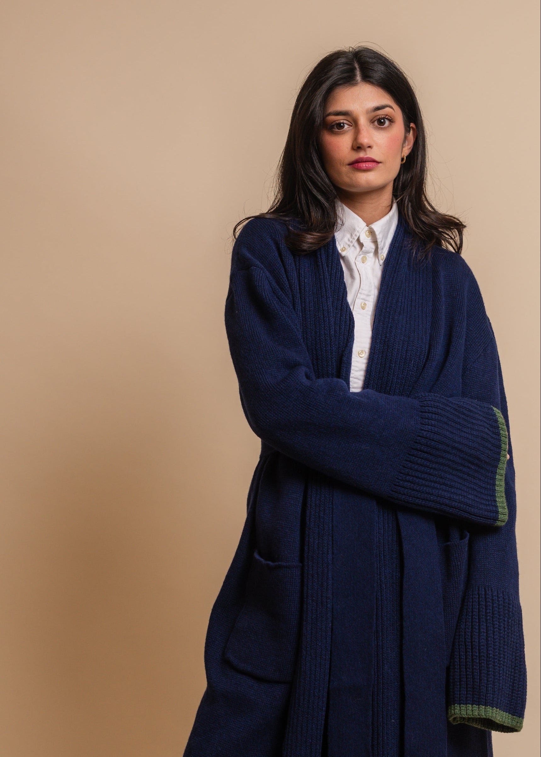 Kate Maxi Cardigan in Heritage Navy